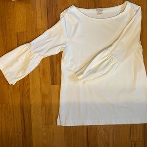 J.Crew Small White Bell Sleeve Top